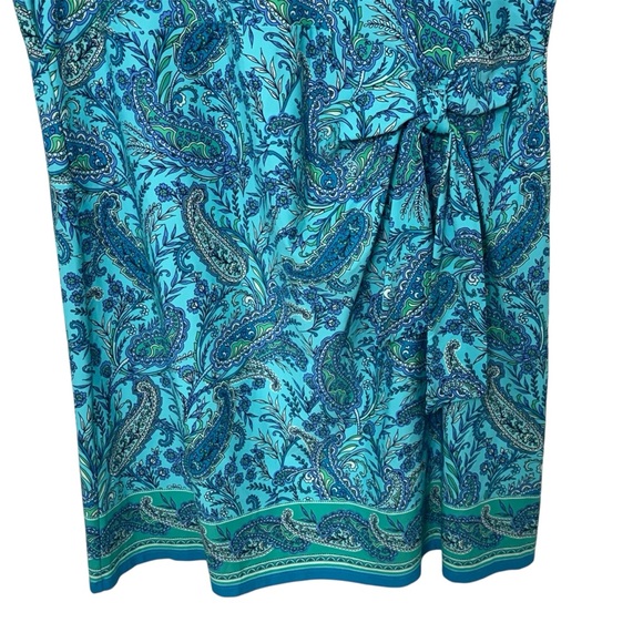 Talbots Effortless  Short Sleeve, Jewel Neck, Jersey Tie Paisley Shift Dress - Picture 5 of 8